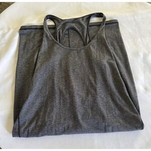 NWOT Lululemon Go For It Tank Dress Women White Micro Stripe Midi Stretch Sz 8